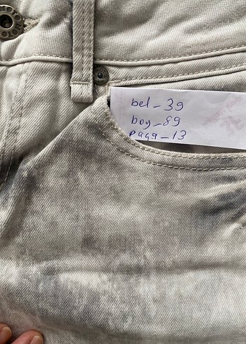 Gri Batik Desenli Metalik Kadın Jean - Görsel 5