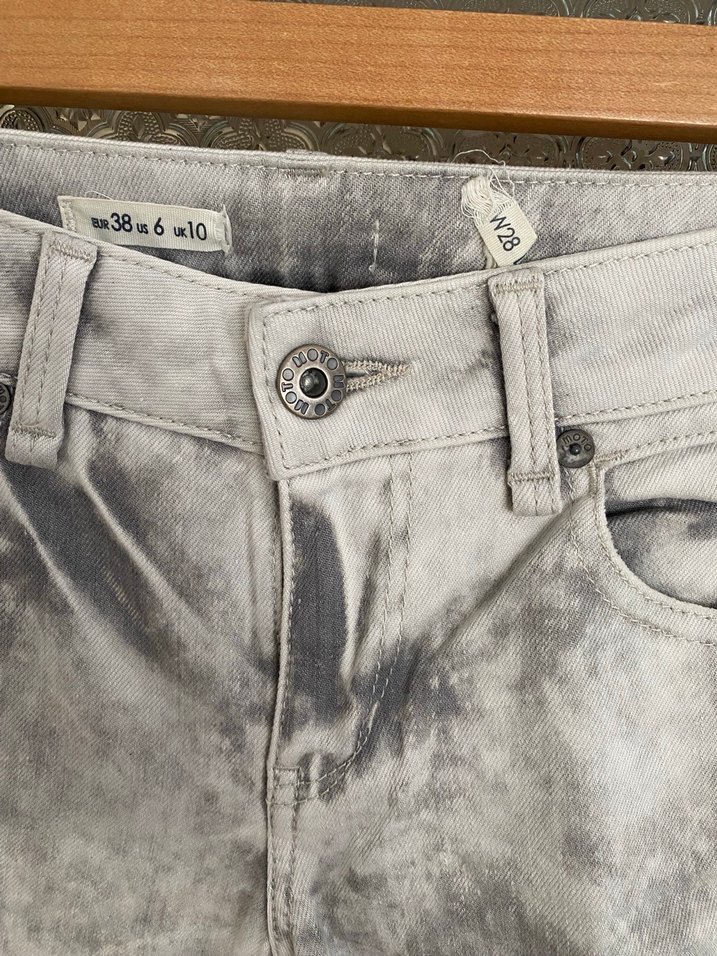 Gri Batik Desenli Metalik Kadın Jean - Görsel 2