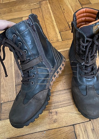 Kahverengi Erkek Çocuk Biker Bot - Görsel 4