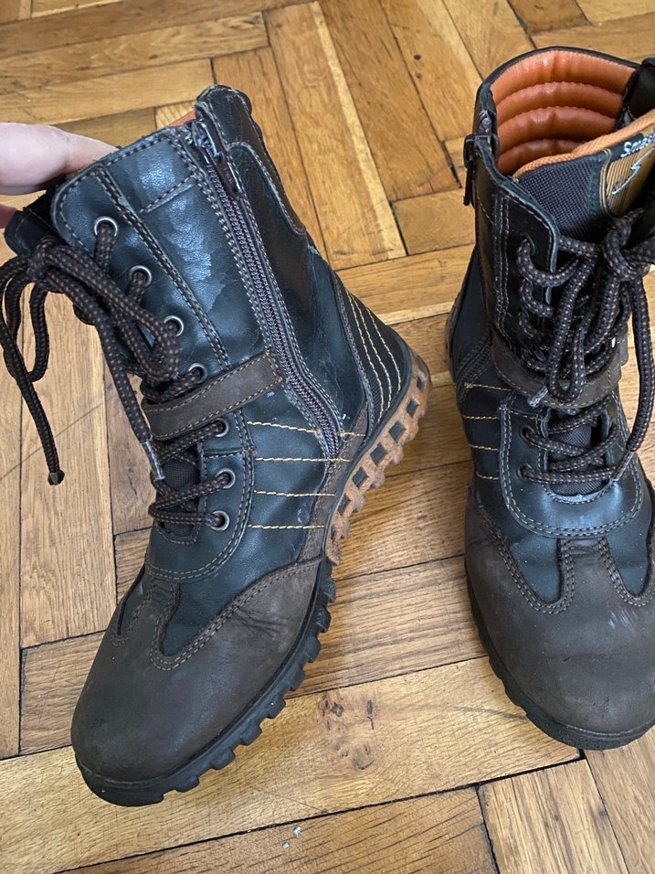 Kahverengi Erkek Çocuk Biker Bot - Görsel 4