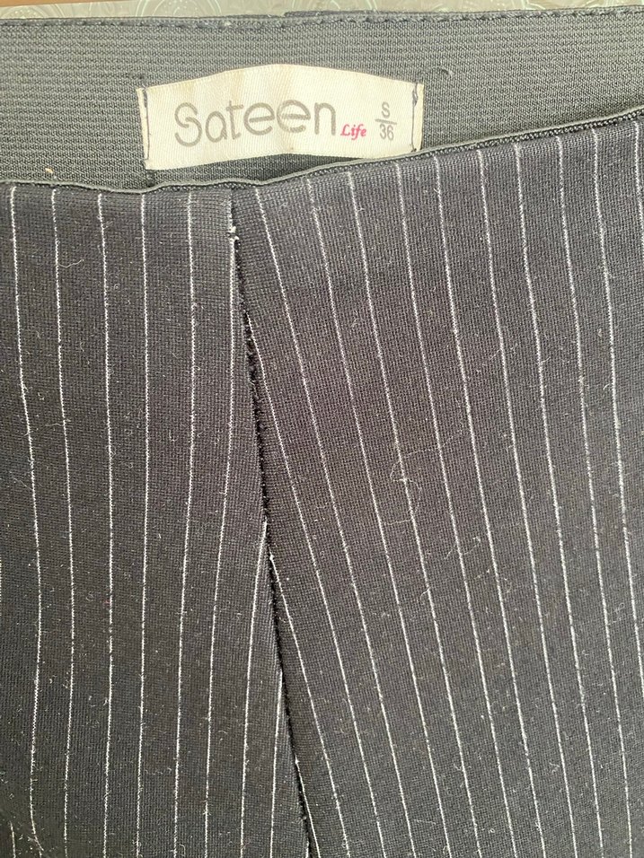 Çizgili Kadın Kumaş Pantolon tayt - Görsel 2