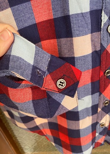 Renkli Kareli Uzun Kollu Kadın Gömlek - Görsel 4