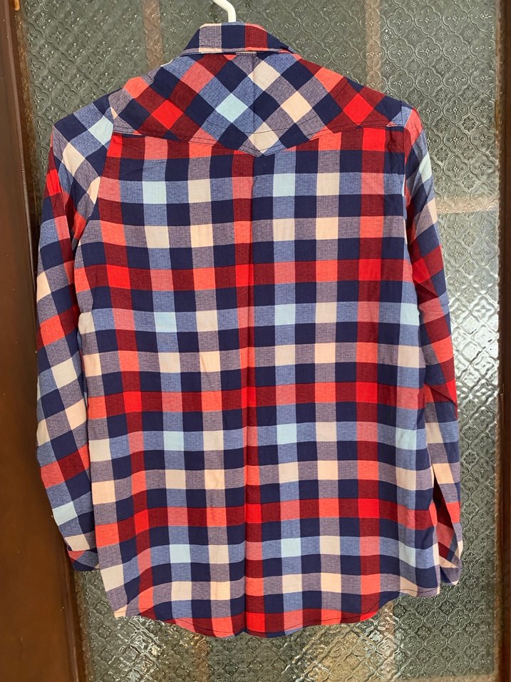 Renkli Kareli Uzun Kollu Kadın Gömlek - Görsel 5