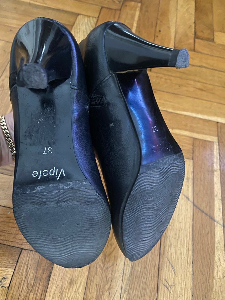 Siyah Deri Kadın Topuklu Bot - Görsel 5