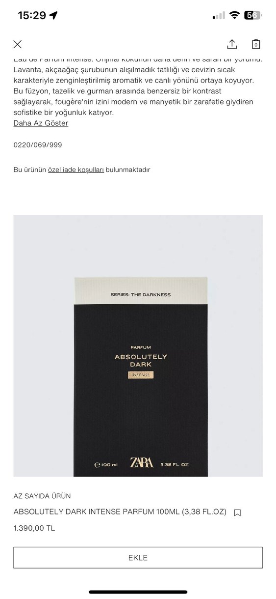 Zara Absolutely Dark erkek Parfümü 100 ml - Görsel 5