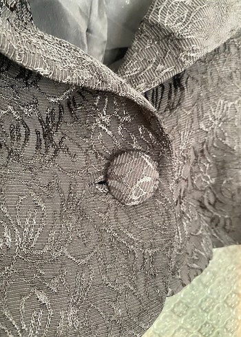 Düğmeli Siyah Kısa Kadın Blazer Ceket - Görsel 3