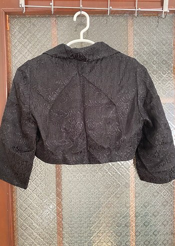 Düğmeli Siyah Kısa Kadın Blazer Ceket - Görsel 4
