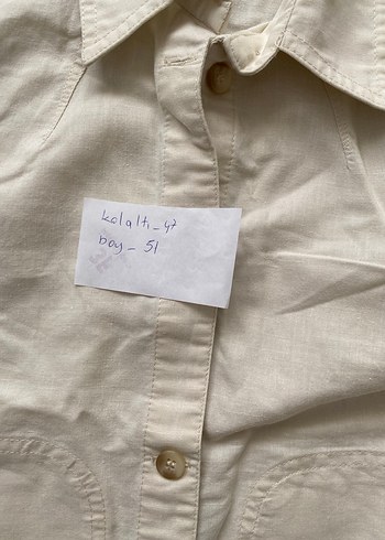 Beyaz Keten Düğmeli Kadın Ceket - Görsel 5