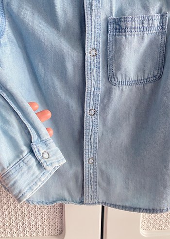 Zara Çocuk Mavi Denim Gömlek - Görsel 3