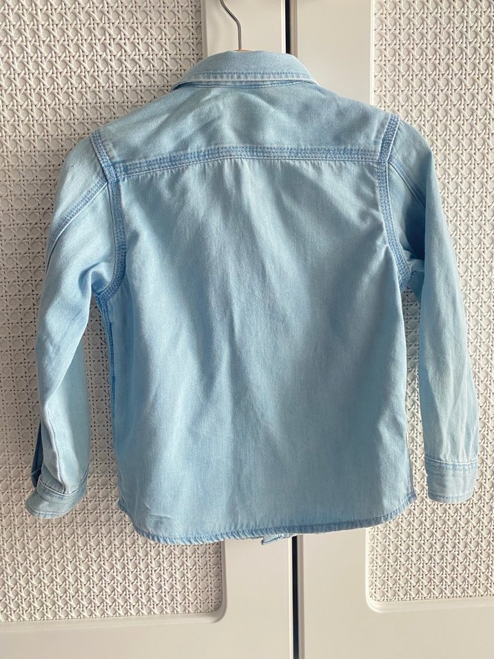 Zara Çocuk Mavi Denim Gömlek - Görsel 4