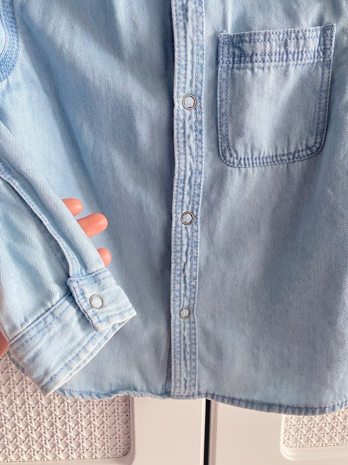 Zara Çocuk Mavi Denim Gömlek - Görsel 3