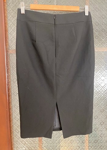 Kadın Siyah Pilili Uzun Kalem Etek - Görsel 3