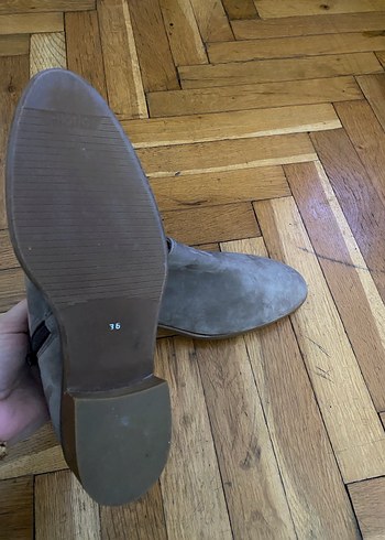 Bej Süet Kadın Botlar Blok Topuklu - Görsel 6