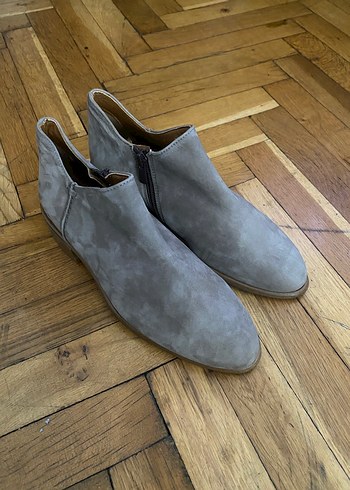 Bej Süet Kadın Botlar Blok Topuklu - Görsel 5