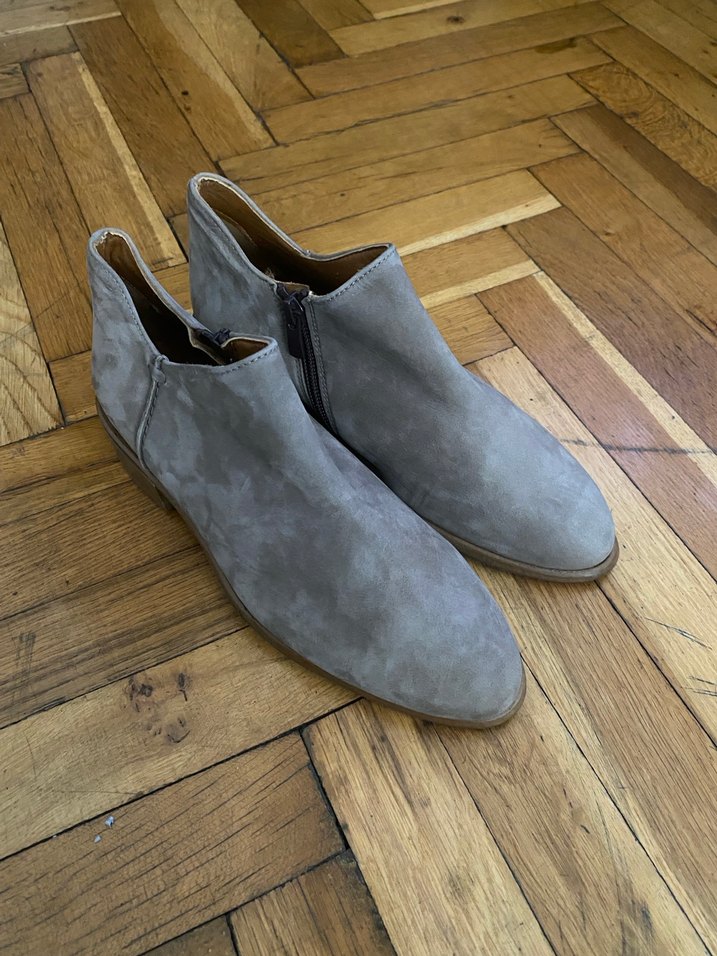 Bej Süet Kadın Botlar Blok Topuklu - Görsel 5