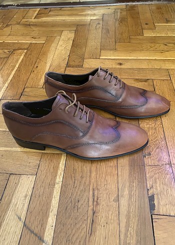 Kahverengi Deri Bağcıklı Klasik Erkek Ayakkabı - Görsel 3