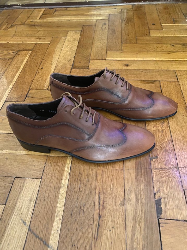 Kahverengi Deri Bağcıklı Klasik Erkek Ayakkabı - Görsel 3