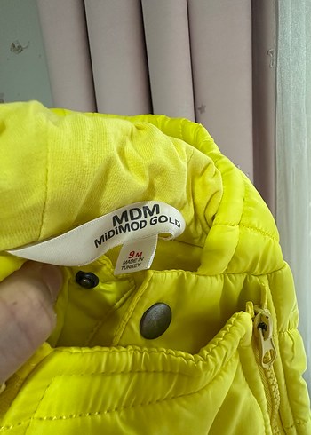 Kız veya erkek Tulum 9 ay Sarı Bebek Kürklü Nakışlı Tulum - Görsel 4