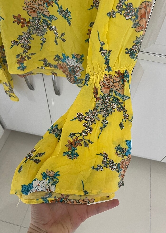 Leke jeans çiçekli gömlek - Görsel 2