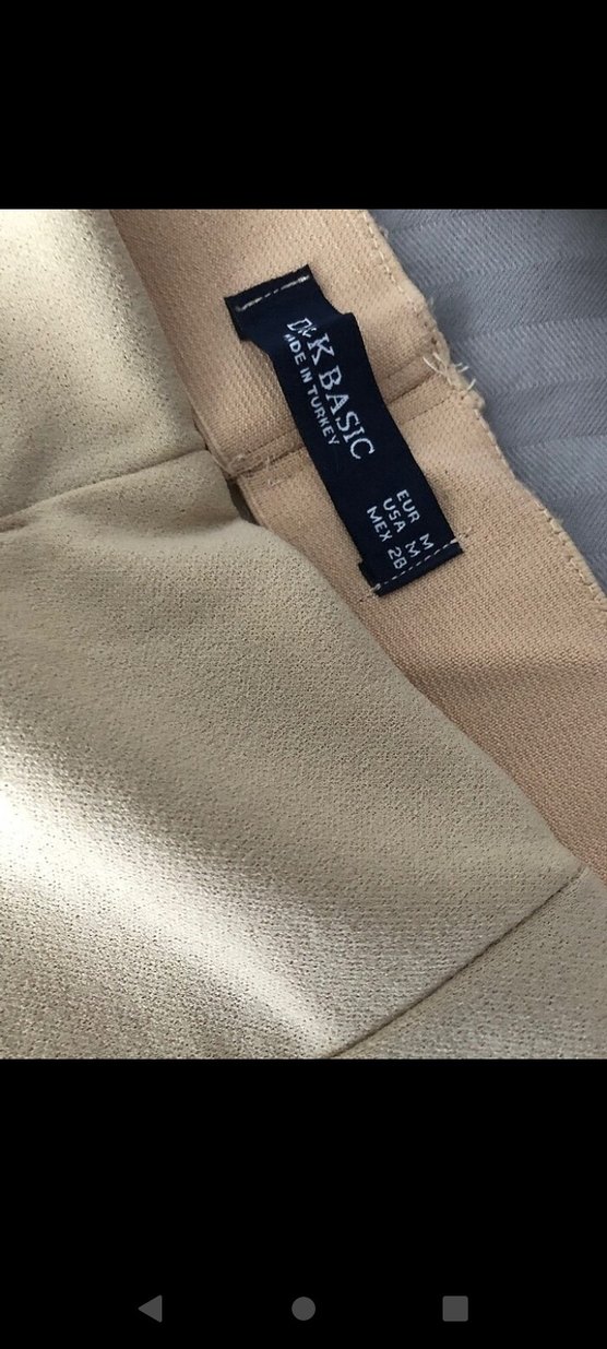 krem renk süet tarzda fermuarlı pantolon - Görsel 4