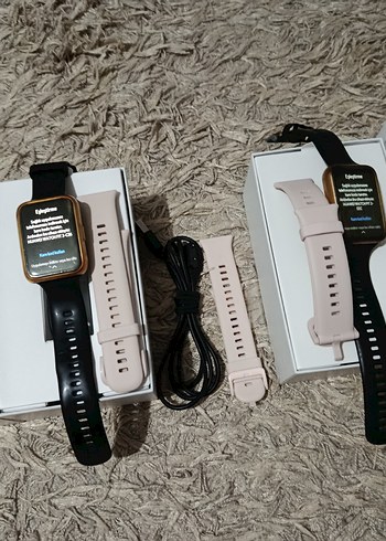 iki adet Huawei watc fit 2 sakura pembe