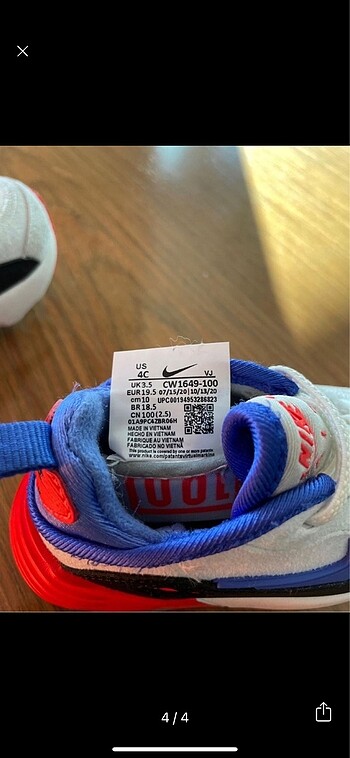 19 Beden beyaz Renk Nike 19.5 yeni ayakkabı