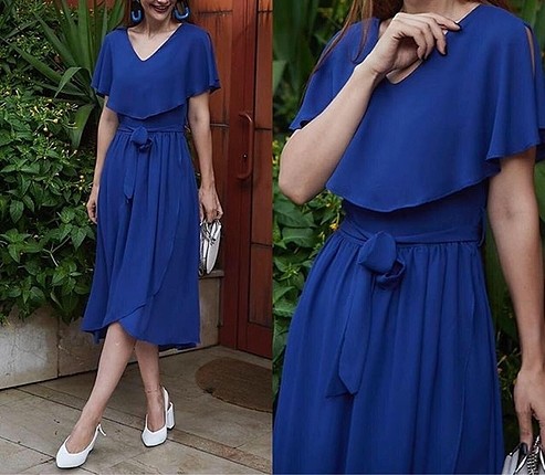 saks mavisi batik elbise