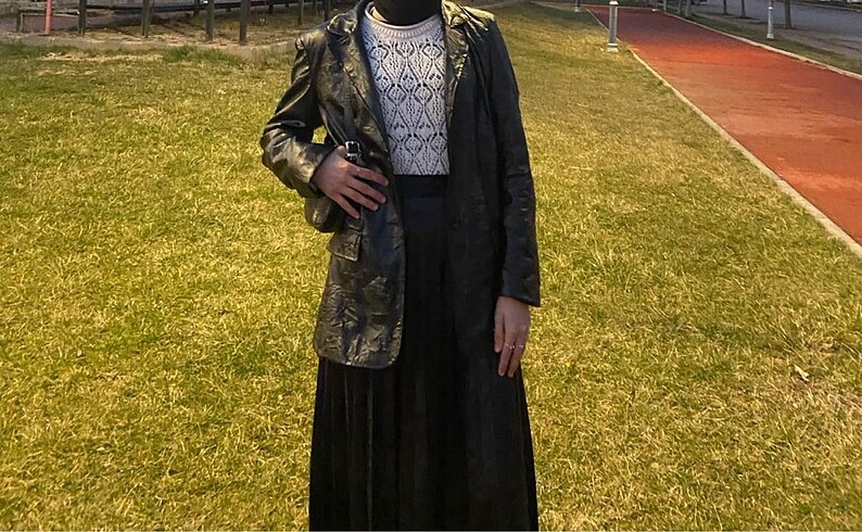 34 Beden Deri blazer ceket