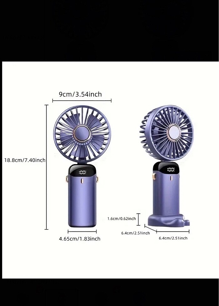 RENK İÇİN İLAN AÇTIRIN!! TAŞINIR EL TİPİ FAN (Mavi-Pembe-Yeşil-B - Görsel 4