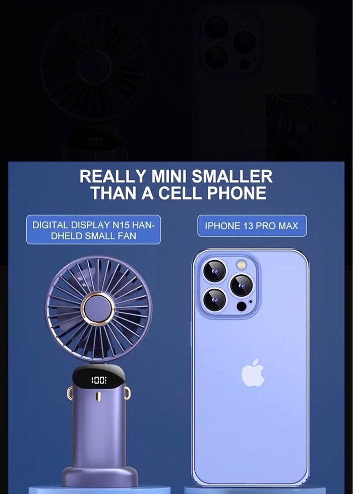 RENK İÇİN İLAN AÇTIRIN!! TAŞINIR EL TİPİ FAN (Mavi-Pembe-Yeşil-B - Görsel 5