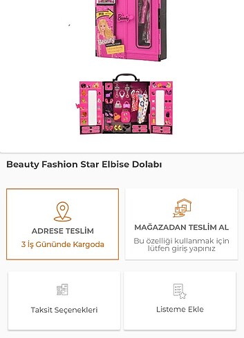 Barbie kıyafet dolabı 