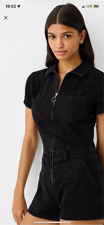 xs Beden siyah Renk bershka tulum