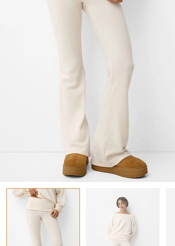 Bershka bershka etiketli ispanyol paça pantolon