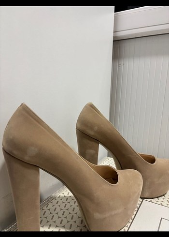 Bej Süet Platform Topuklu - Görsel 2