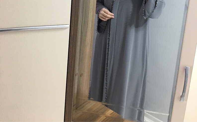 38 Beden gri Renk Ümran Özbek incili abaya