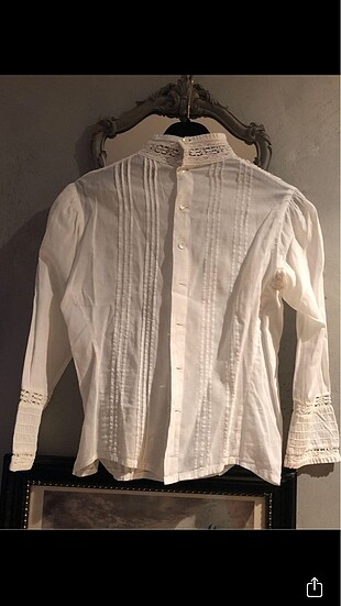 Zara Beyaz coton zara bluz