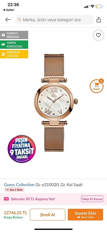 Guess collection saat
