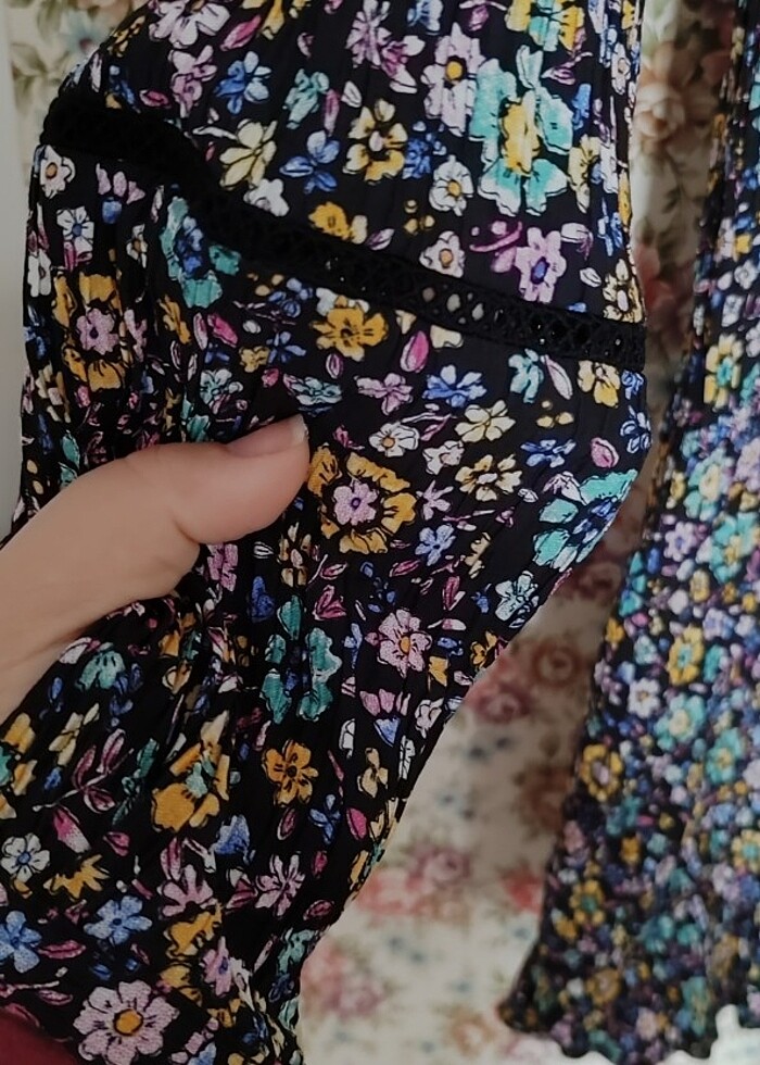 Zara desenli elbise m beden - Görsel 3