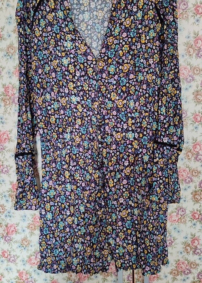 Zara desenli elbise m beden - Görsel 4