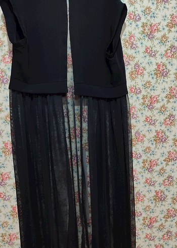 uzun tül kadın yelek - Görsel 5