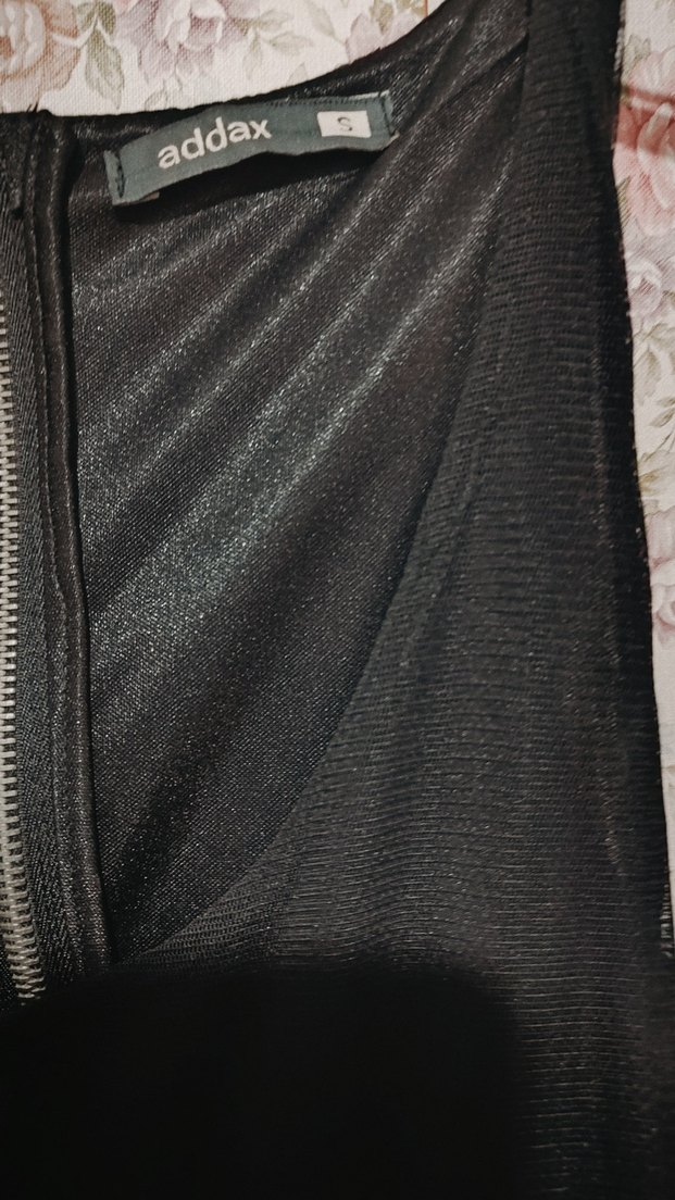 Dantel Detaylı  beli lastikli Siyah Midi Elbise - Görsel 3