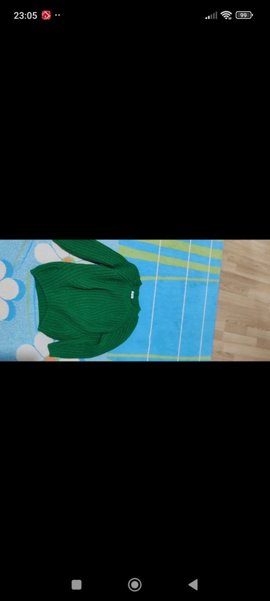 Kadın Yeşil Örgü Salaş Kazak - Görsel 2