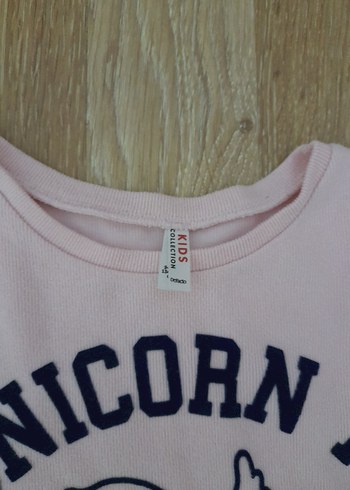 Pembe Kız Çocuk Uzun Kollu Baskılı kazak sweatshirt - Görsel 2
