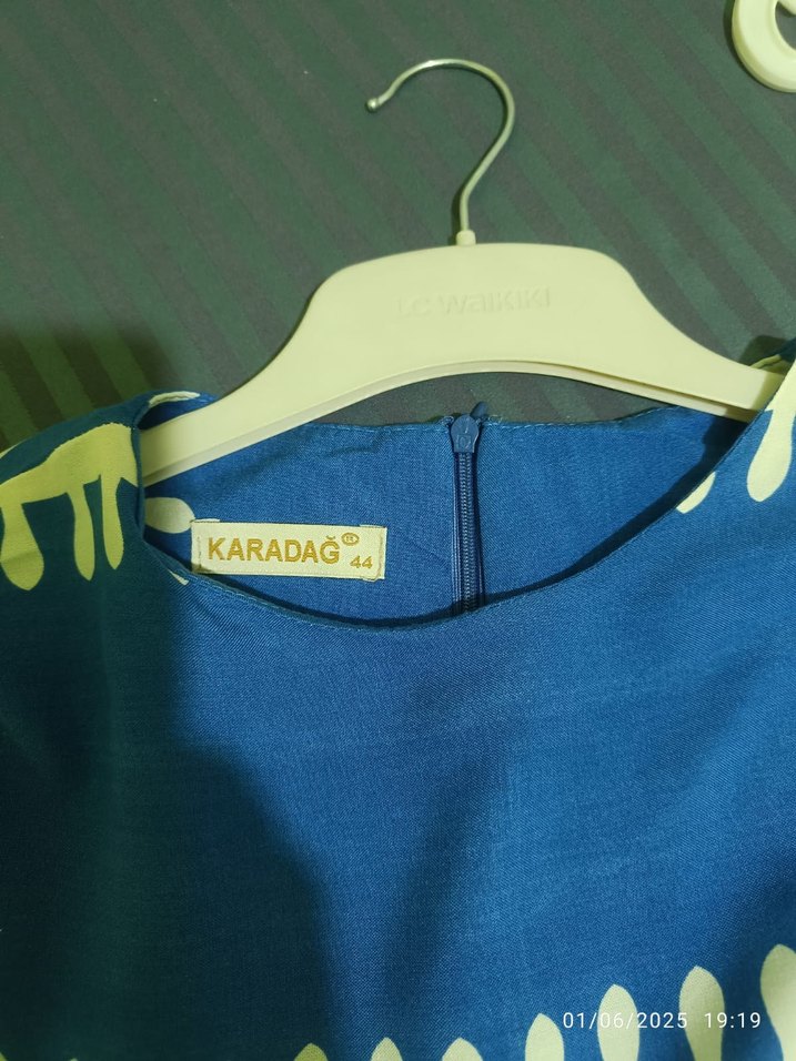 Mavi Uzun Bohem Kadın Elbise - Görsel 4