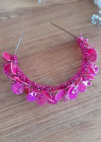 Pembe Boncuklu Bohem Taç