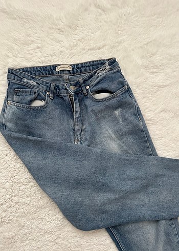 Gri Tonlu Sıcak Kürklü Rahat Kadın Kot Pantolon