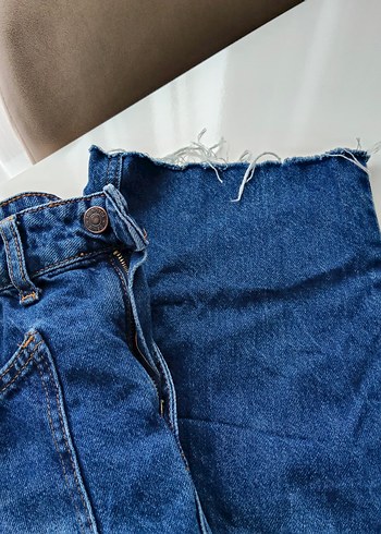 Düğmeli Rahat Kesim Kadın Kot Pantolon - Görsel 2