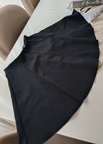 Siyah Pilili Midi Kadın Etek - Görsel 2