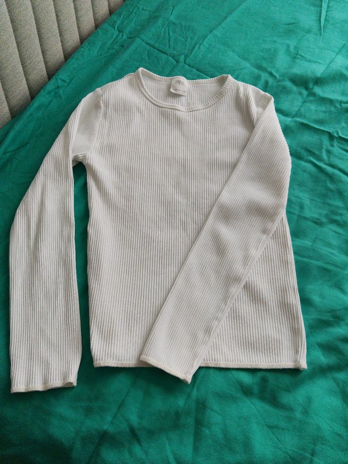 Beyaz Kadın Triko Uzun Kollu Bluz - Görsel 2