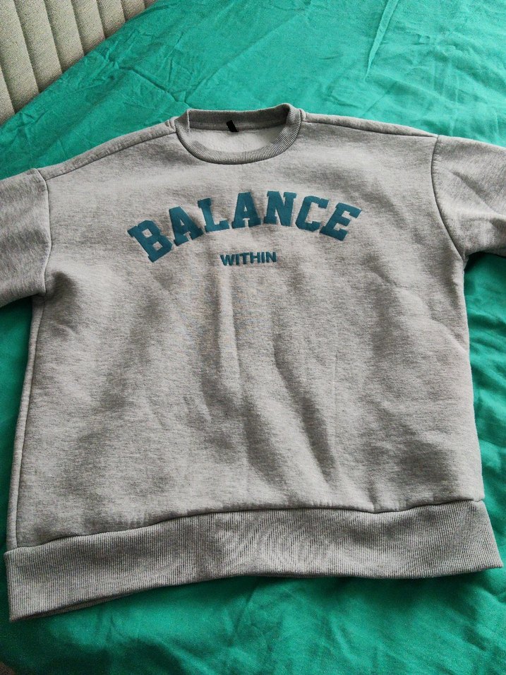 Gri Baskılı Kadın Sweatshirt - Görsel 2